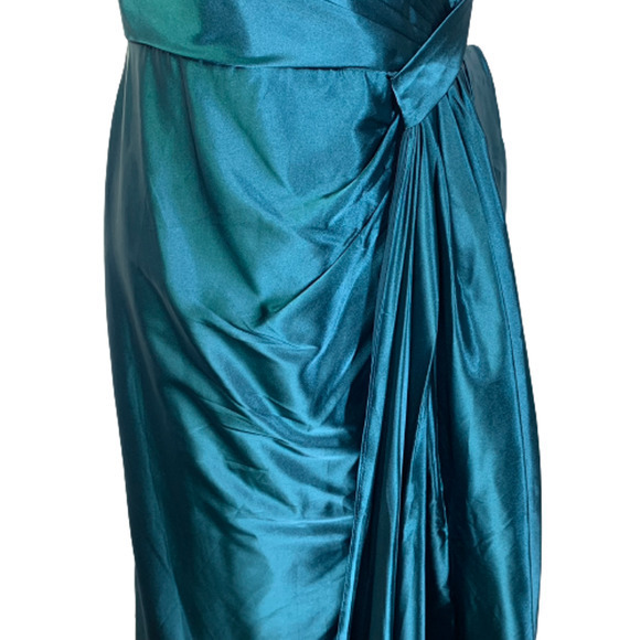 MAKE YOU PRETTY MORE Teal Blue One Shoulder Evening Gown - NWT - Picture 5 of 16